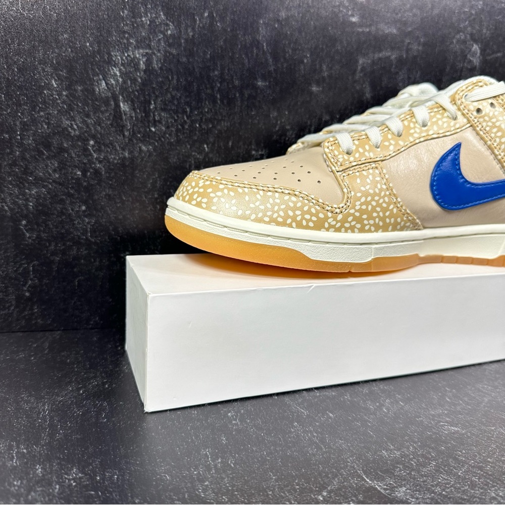 DUNK LOW PREMIUM MONTREAL BAGEL SESAME SEED PRINT MENS SHOES SIZE 9.5 GUM SOLE - Picture 7 of 11